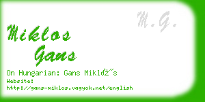 miklos gans business card